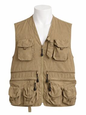 Size XL Perurail Vintage Fishing Utility Vest Safari Travel Multi Pocket